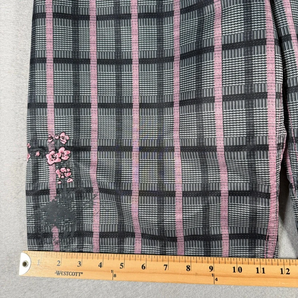 Alpinestars Mens Plaid Board Shorts Pink Black Grey Cherry Blossom Size 11 37W